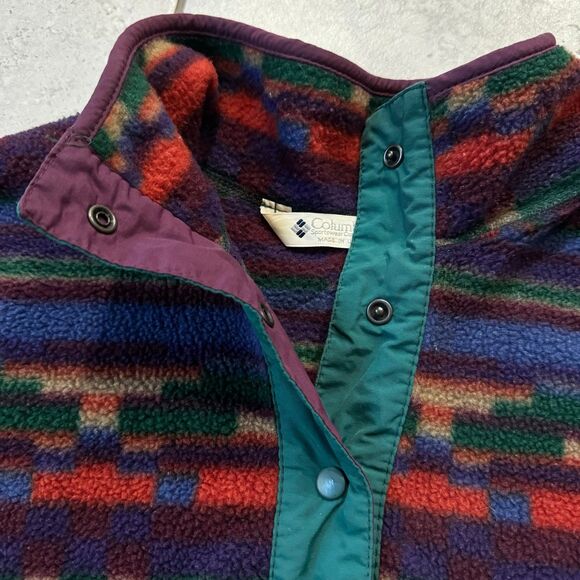 Vintage 90s Columbia Sportswear Aztec Navajo Fleece Sweater Size L Womens Retro - Picture 6 of 8